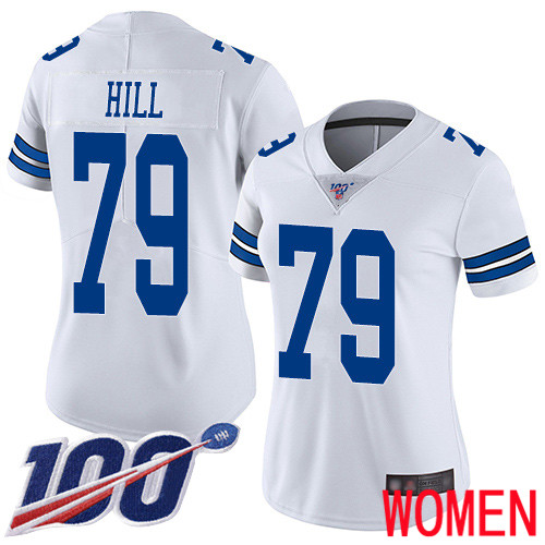 Women Dallas Cowboys Limited White Trysten Hill Road #79 100th Season Vapor Untouchable NFL Jersey